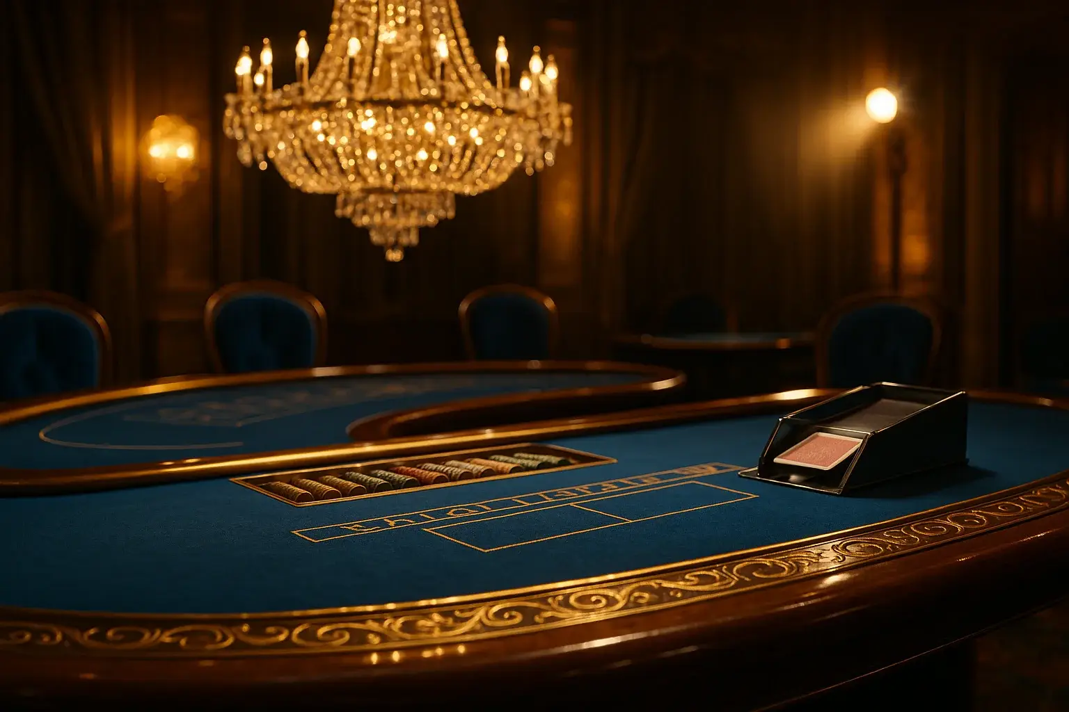 Hyperrealistic wide shot of premium live baccarat studio in the Philippines